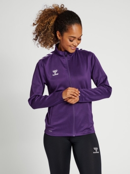 Damen Trainingsjacke Hummel Core XK Poly Zip - Acai/Weiß